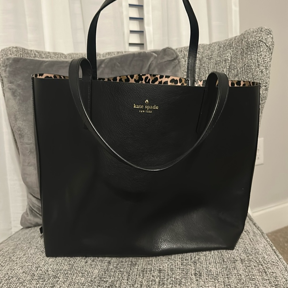 Reversible Black and leopard Kate Spade purse